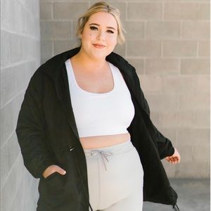 ZYIA Black Drawstring Hooded Jacket XXXL NWOT